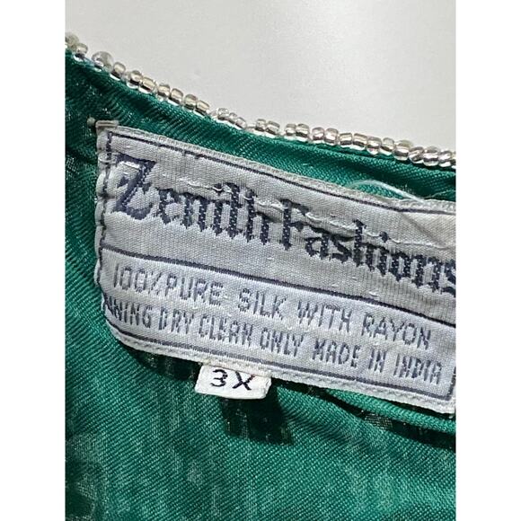 ZENITH Fashions Green and Silver Sequin Maxi Dress PLUS SIZE 3X Formal Gown - Picture 5 of 15
